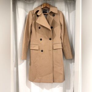 Club Monaco Camel Coat with sleeve detail